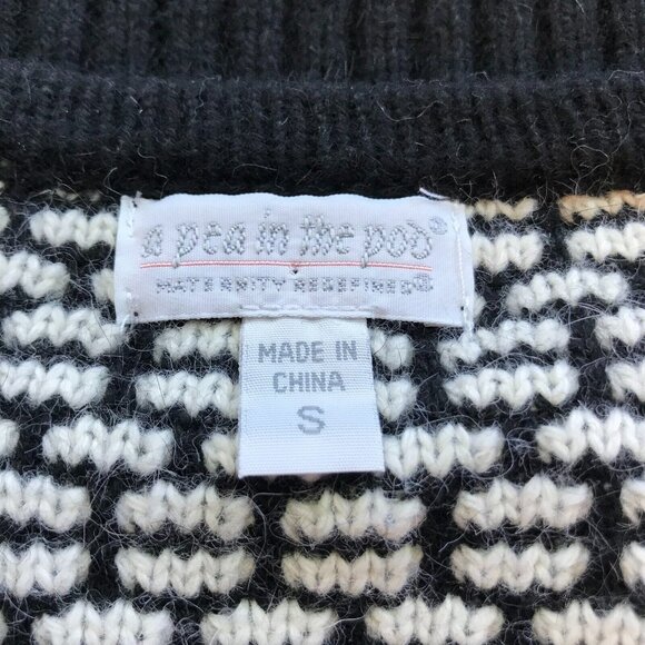 A Pea in the Pod Maternity Black & White Zip-Up Cardigan Sweater, Size Small - Picture 10 of 10